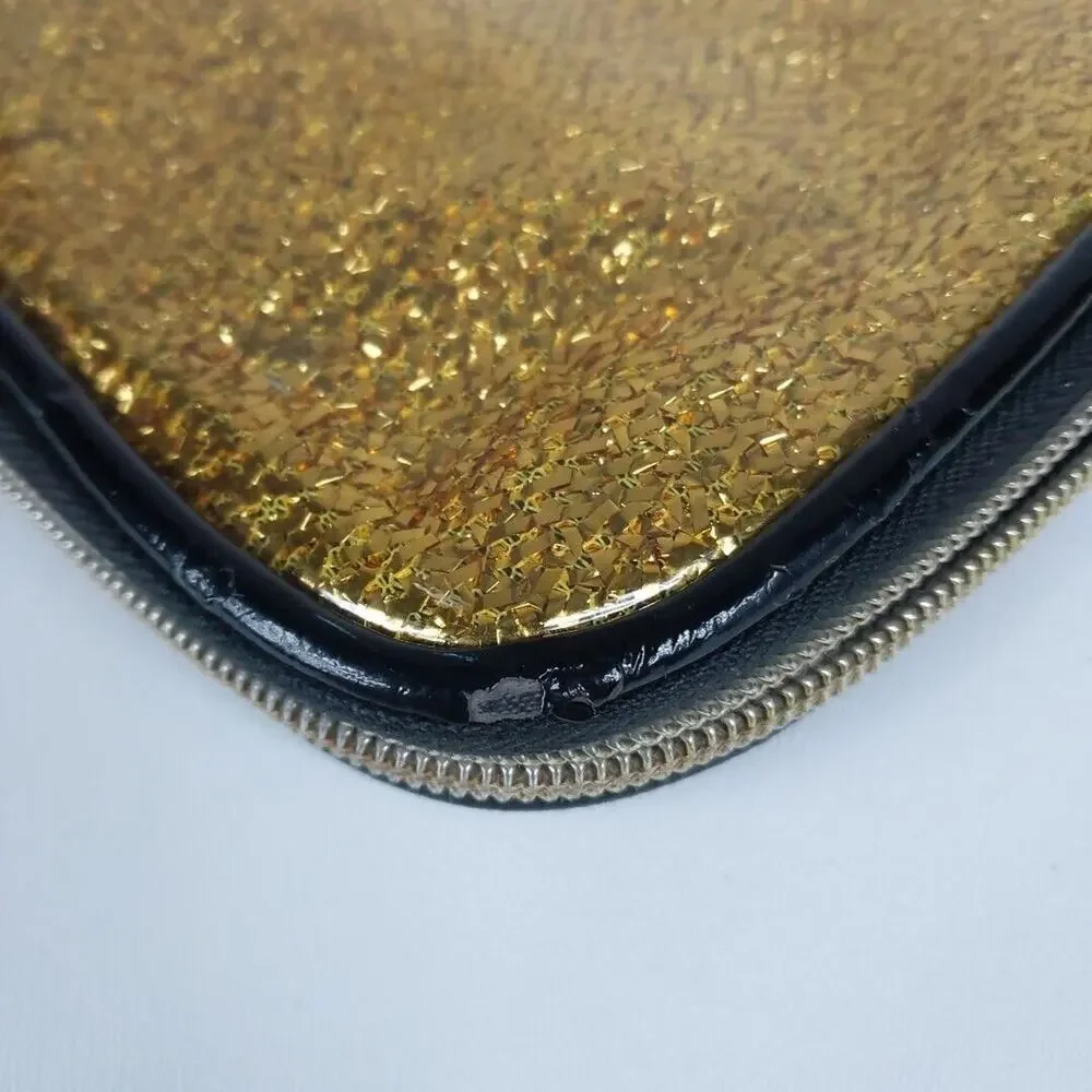 Betsey Johnson Gold Glitter Tablet Sleeve Case‎ Bag Notebook